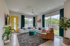 Contemporary living room with flat screen TV