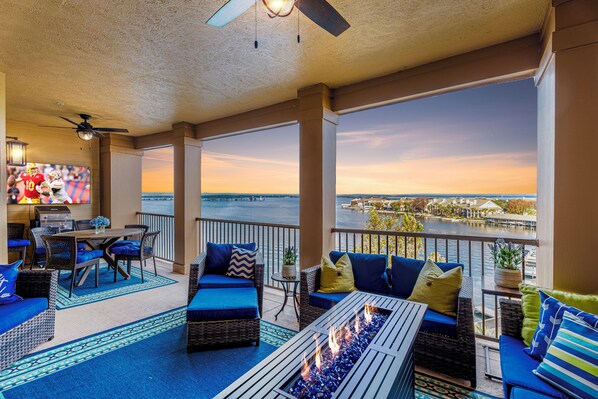 Balcony with amazing lake views