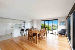 Large open plan kitchen and dining