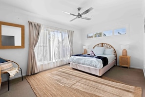 Bedroom 1- Queen bed, enormous walk in robe and luxurious ensuite