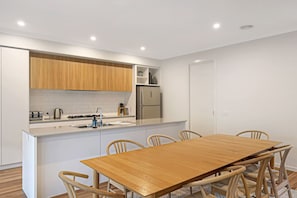 Dining and modern kitchen