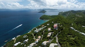 Panoramic views from above, showcasing the perfect hillside retreat.