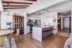 Enjoy Catalina’s fresh ocean air with doors that open fully to the terrace.