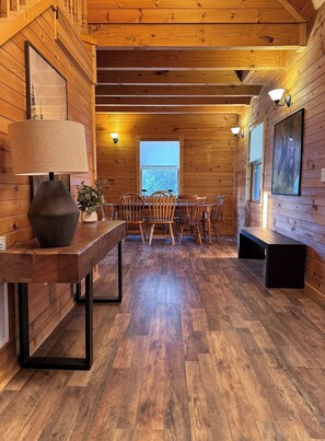 Entry facing dining area. 