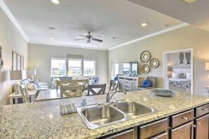 Granite counter tops, stainless appliances and equipped with all of the kitchen basics