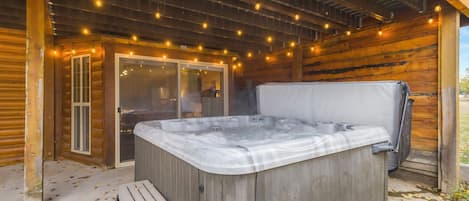 Melt your stress away in the hot tub after a day of outdoor adventures
