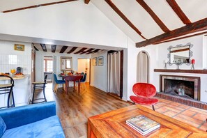 The open-plan living, kitchen and dining area