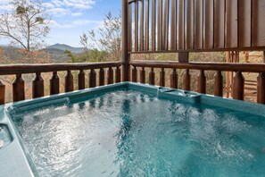 Relax in the bubbling hot tub after a fun day of adventure in the Smokies.