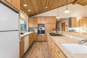 Unleash your culinary creativity in the fully-equipped kitchen