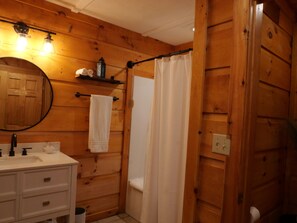 Master bath with separate commode closet and full tub.