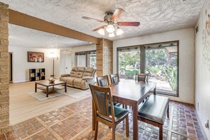 Dining Room | Single-Story House | Central Heating & A/C | In-Unit Laundry