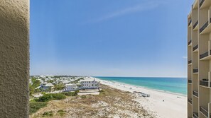 Beautiful views of the coast from primary bedroom balcony