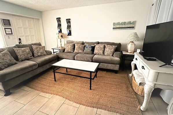 Plenty of comfy seating to watch streaming or direct TV. 