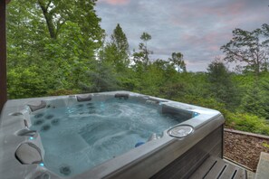 Relax and unwind in the hot tub