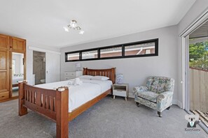 Spacious bedroom with natural light