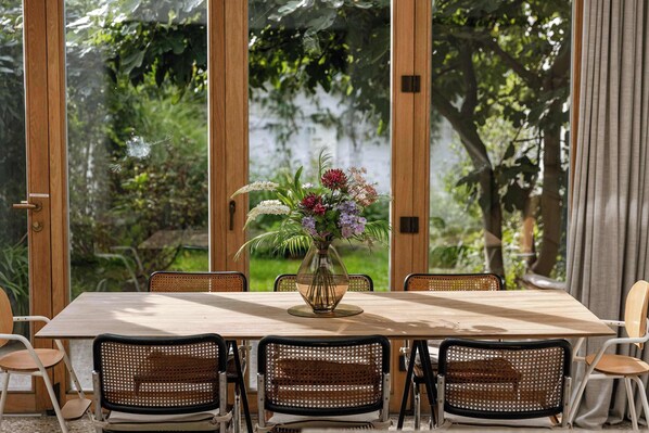 Dining area overlooking the garden