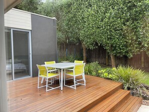 Dining area for four on the northern terrace