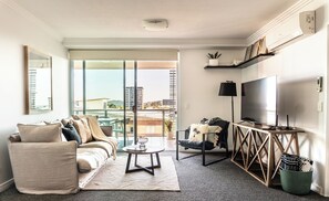 Indoor, outdoor flow from the living area onto the balcony.  