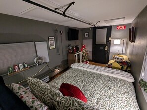 Night time at the Little Giant at the Caboose Inn. The holiday season is upon us and our trains are decorated to add that cozy feel of home while your away.