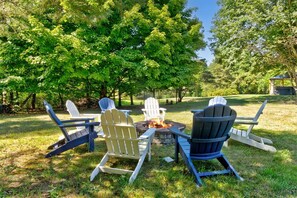 Wonderful fire pit area in the sprawling yard