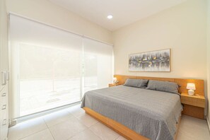 Cozy and inviting bedroom with plush bedding for a restful night's sleep