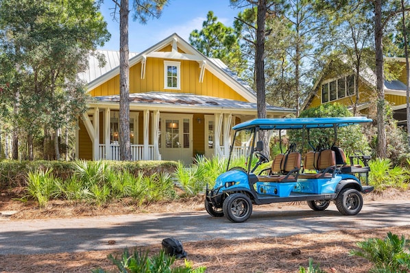 Welcome to Bikini Bottom with Six Seater Golf Cart!