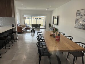 open plan lounge dining kitchen