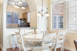 Dining table for up to 6 with additional seating