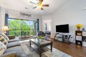 Living room gives you access to the balcony