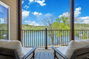 Lounge the day away in the shade of the lakeside back deck