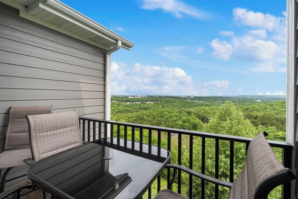Covered balcony with beautiful view