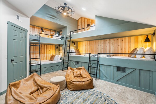 Bedroom 3 with built in bunks 5 twins in total, and Smart TV