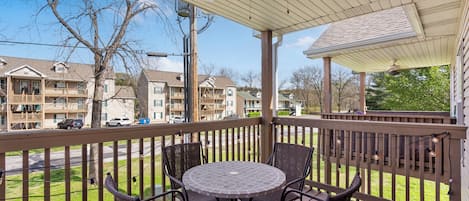 Balcony with outdoor dining