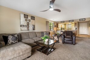 Ample seating for family and friends in the living area