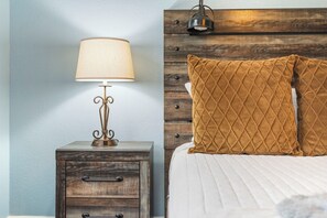 This chic king suite boasts a Smart TV & private en suite bathroom