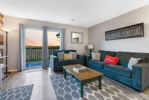 Living room with access to outside