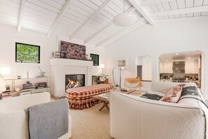 Living room with fireplace