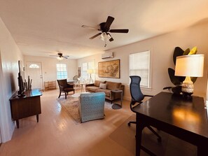 Great Room with Sitting area, large desk and dining area