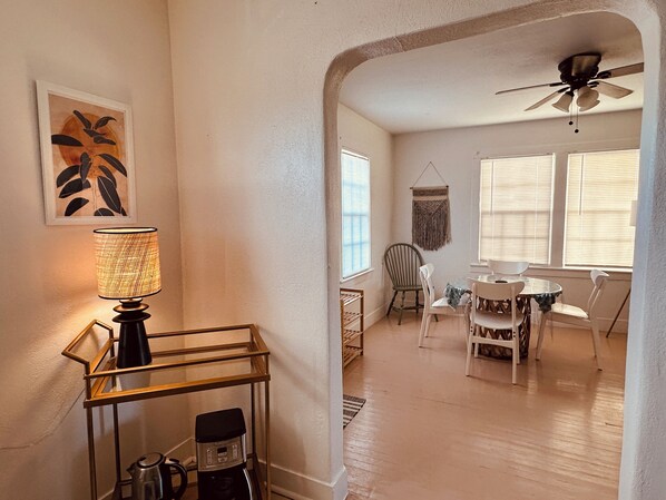 Kitchen looking onto dining area