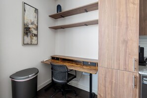 Dedicated workstation with sit stand desk