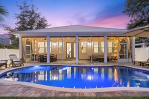 Take a sunset dip in your private pool.