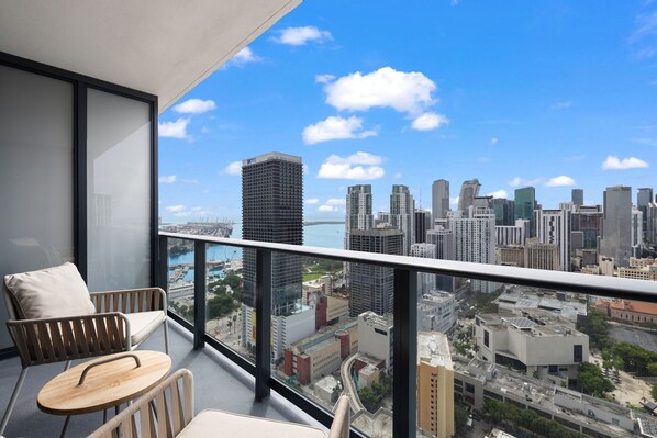 Relax and unwind on our private balcony with stunning views.