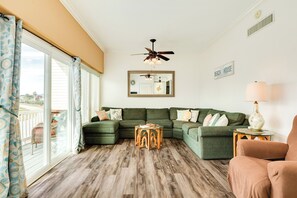 Relax on the comfortable sectional sofa