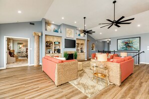 Colorful and cozy living area