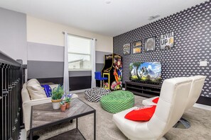 The loft is a gamer’s paradise for guests of all ages!