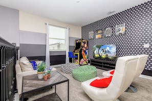 The loft is a gamer’s paradise for guests of all ages!