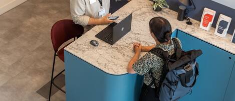 Check-in/check-out kiosk