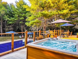 Relax in our hot tub! It is open all year