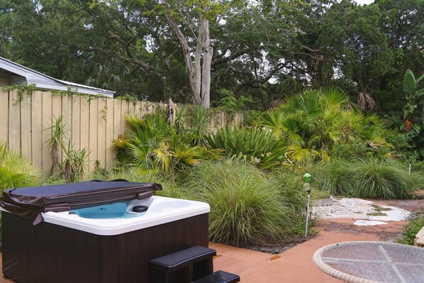 It’s hot tub time! Soak, relax, and enjoy some well-deserved chill time