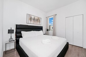 Rest easy in plush comfort with hotel-quality sheets and duvets that ensure a peaceful night’s sleep.